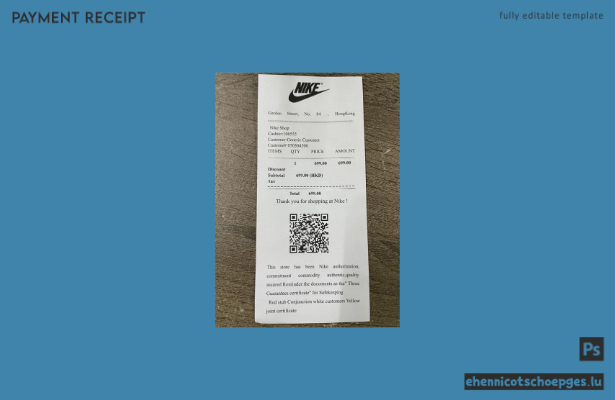Beispiel einer Zahlungsbestätigung im Nike-Shop